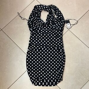 Guess Black and White Polka Dot Mini Dress